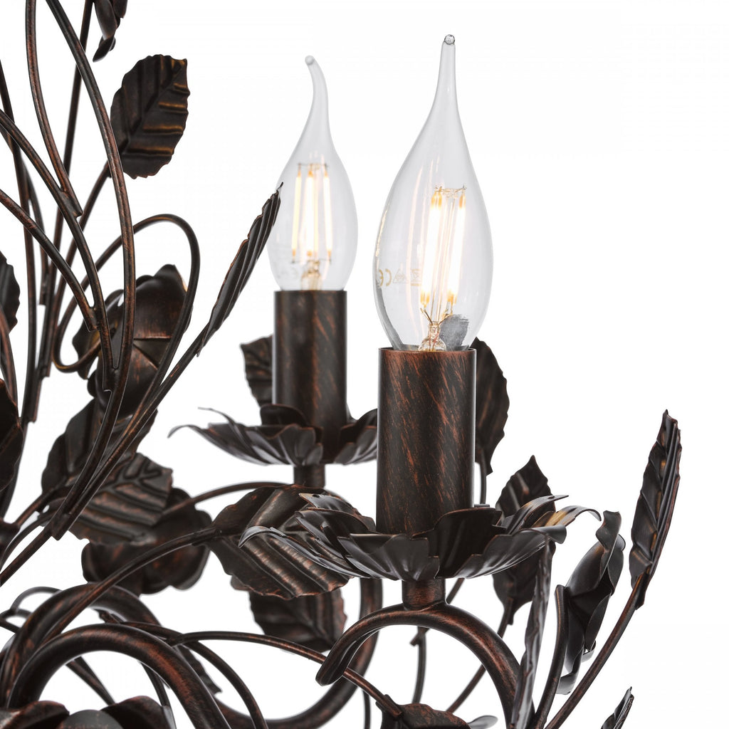 Priscilla 5 Light Ceiling Pendant Light In Matt Black And Bronze Finish PRI0554