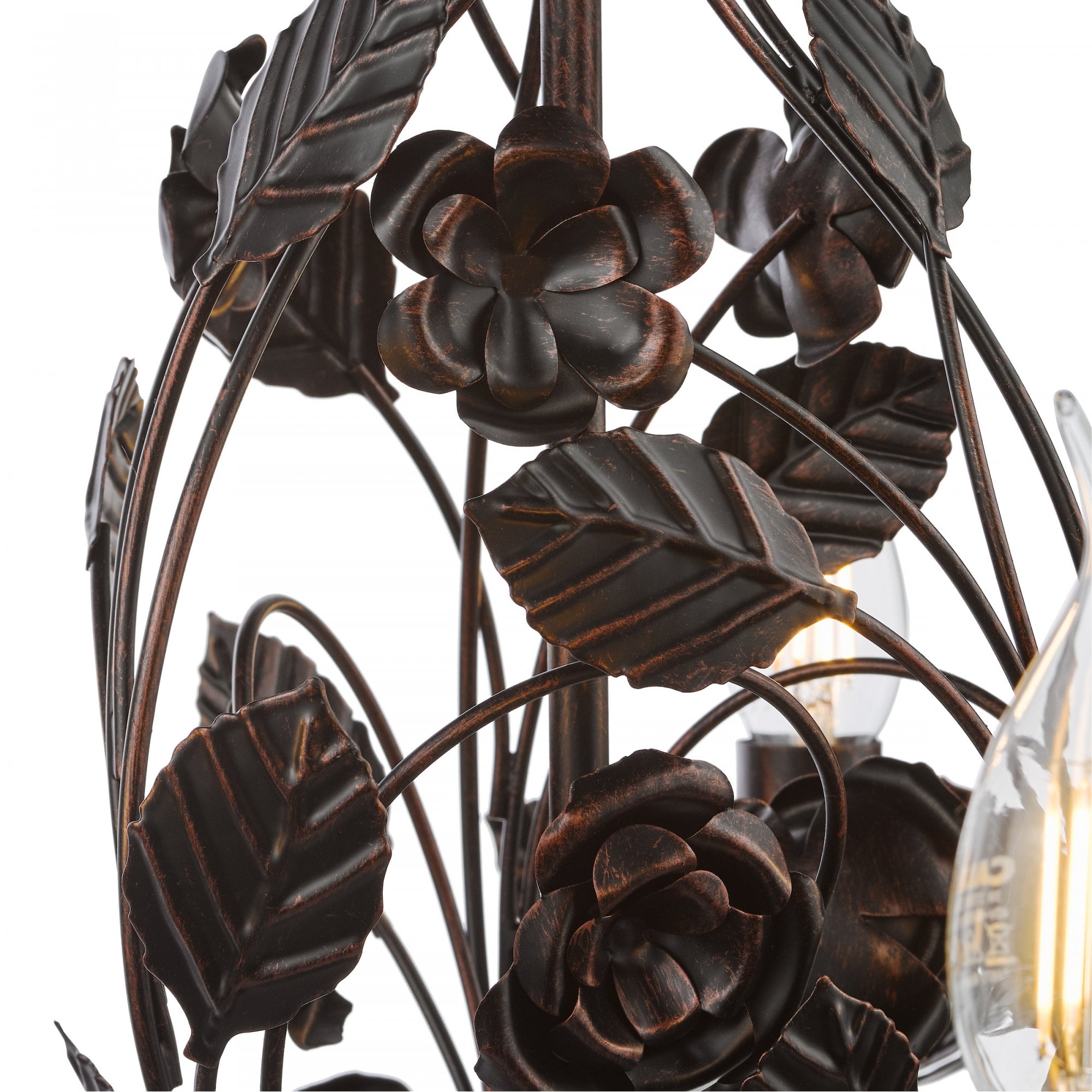 Priscilla 5 Light Ceiling Pendant Light In Matt Black And Bronze Finish PRI0554