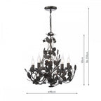 Priscilla 5 Light Ceiling Pendant Light In Matt Black And Bronze Finish PRI0554