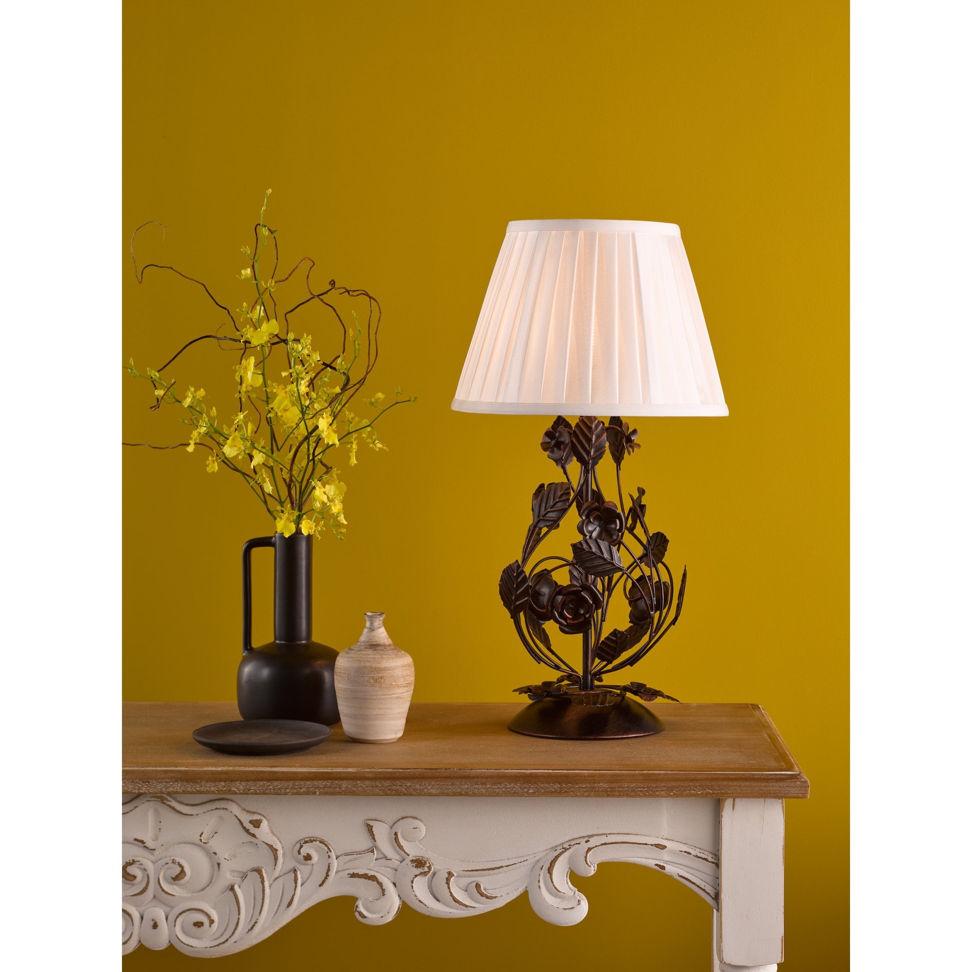 Priscilla Table Lamp Base Only In Black And Bronze Finish PRI4254