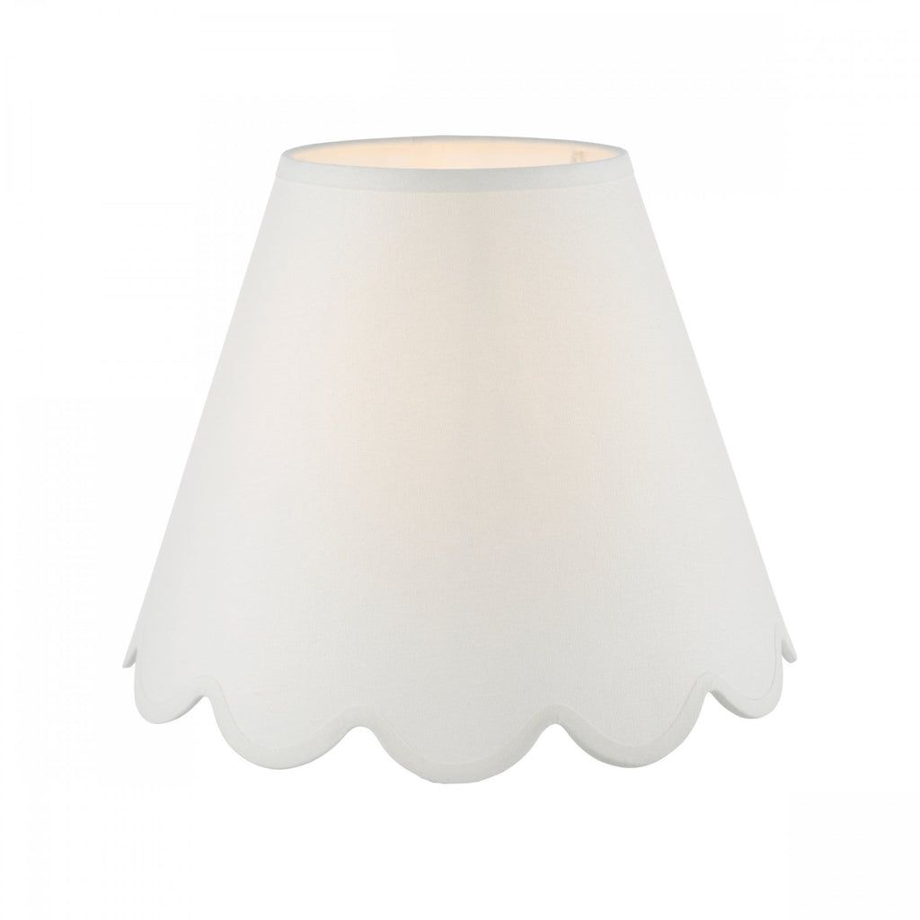 Nerita Ivory Linen Scalloped Tapered Drum Shade 30cm NER122