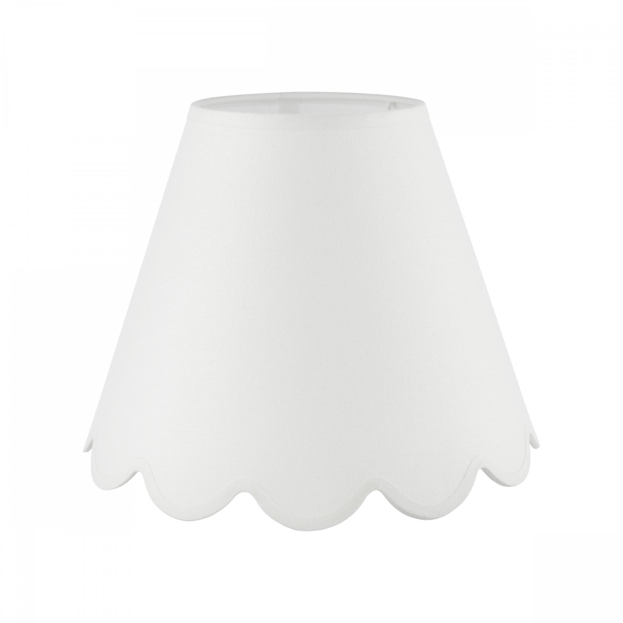 Nerita Ivory Linen Scalloped Tapered Drum Shade 30cm NER122