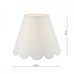 Nerita Ivory Linen Scalloped Tapered Drum Shade 30cm NER122
