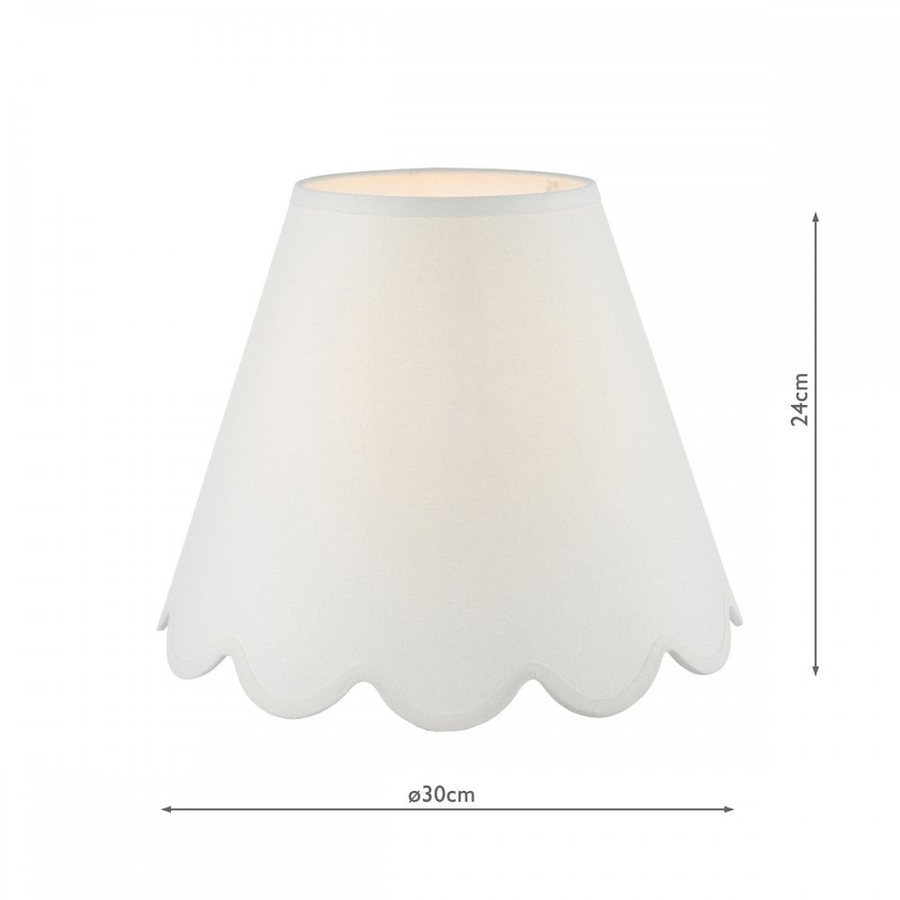 Nerita Ivory Linen Scalloped Tapered Drum Shade 30cm NER122
