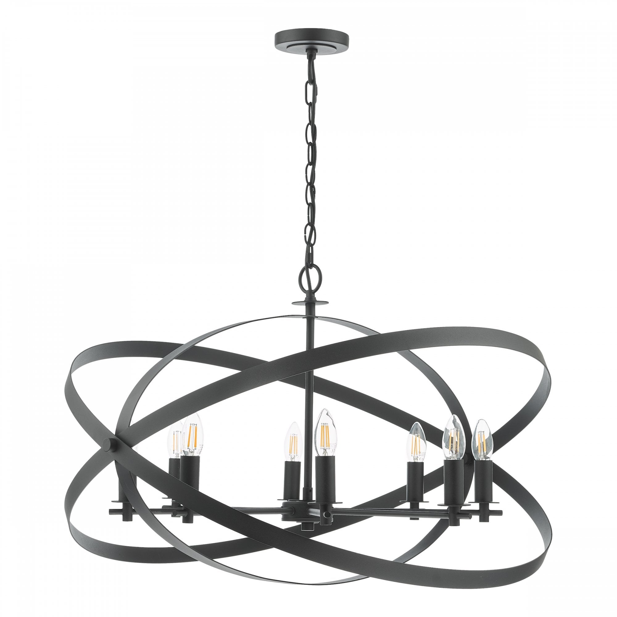 Nitya 8 Light Ceiling Pendant Light In Matt Black Finish NIT0822