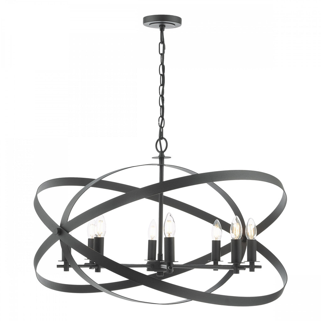 Nitya 8 Light Ceiling Pendant Light In Matt Black Finish NIT0822
