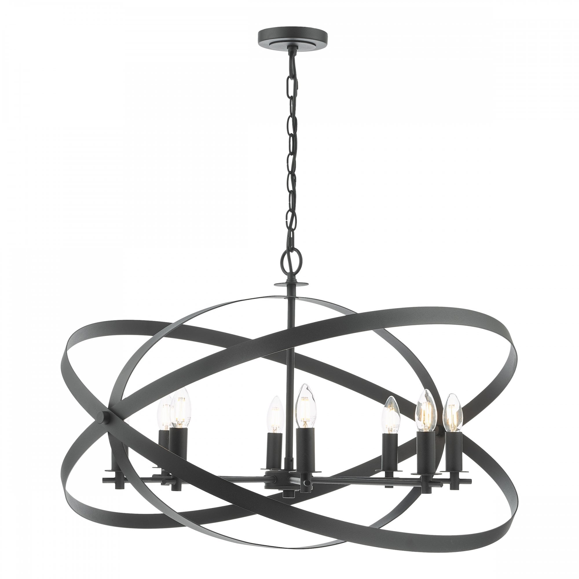 Nitya 8 Light Ceiling Pendant Light In Matt Black Finish NIT0822