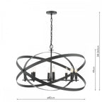Nitya 8 Light Ceiling Pendant Light In Matt Black Finish NIT0822