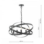 Nitya Industrial 5 Light Ceiling Pendant Light In Matt Black Finish NIT0522
