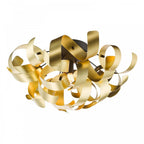 Swash Modern 4 Light Flush Ceiling Light In Black With Gold Ribbons SWA0422-05