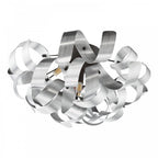 Swash Modern 4 Light Flush Ceiling Light In Black With Aluminium Ribbons SWA0422-04