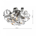 Swash Modern 4 Light Flush Ceiling Light In Black With Aluminium Ribbons SWA0422-04