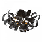 Swash Modern 4 Light Flush Ceiling Light In Black Finish SWA0422-03