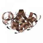 Swash 4 Light Flush Ceiling Light In Polished Chrome With Copper Ribbons SWA0450-06