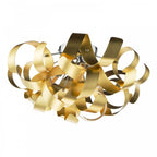 Swash 4 Light Flush Ceiling Light In Polished Chrome With Gold Ribbons SWA0450-05