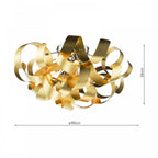 Swash 4 Light Flush Ceiling Light In Polished Chrome With Gold Ribbons SWA0450-05