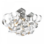 Swash 4 Light Flush Ceiling Light In Polished Chrome With Aluminium Ribbons SWA0450-04