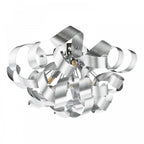 Swash 4 Light Flush Ceiling Light In Polished Chrome With Aluminium Ribbons SWA0450-04