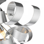 Swash 4 Light Flush Ceiling Light In Polished Chrome With Aluminium Ribbons SWA0450-04