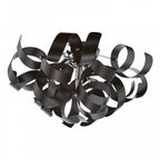 Swash 4 Light Flush Ceiling Light In Polished Chrome With Black Ribbons SWA0450-03