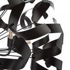 Swash 12 Light Ceiling Pendant In Matt Black With Black Ribbons SWA1222-03