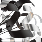 Swash 12 Light Ceiling Pendant Light In Black With Black And Aluminium Ribbons SWA1222-01