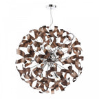 Swash 12 Light Ceiling Pendant Light In Polished Chrome With Copper Ribbons SWA1250-06
