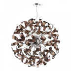 Swash 12 Light Ceiling Pendant Light In Polished Chrome With Copper Ribbons SWA1250-06