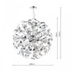 Swash 12 Light Ceiling Pendant In Polished Chrome With Aluminium Ribbons SWA1250-04