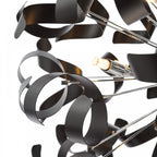 Swash 12 Light Ceiling Pendant Light In Polished Chrome With Black Ribbons SWA1250-03