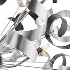 Swash 12 Light Ceiling Pendant Light In Chrome With Black And Aluminium Ribbons SWA1250-01
