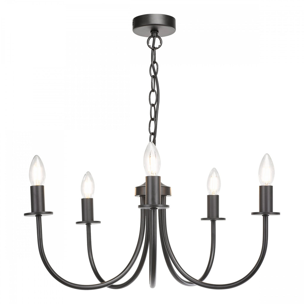 Becca 5 Light Ceiling Pendant Light In Matt Black Finish BEC0522