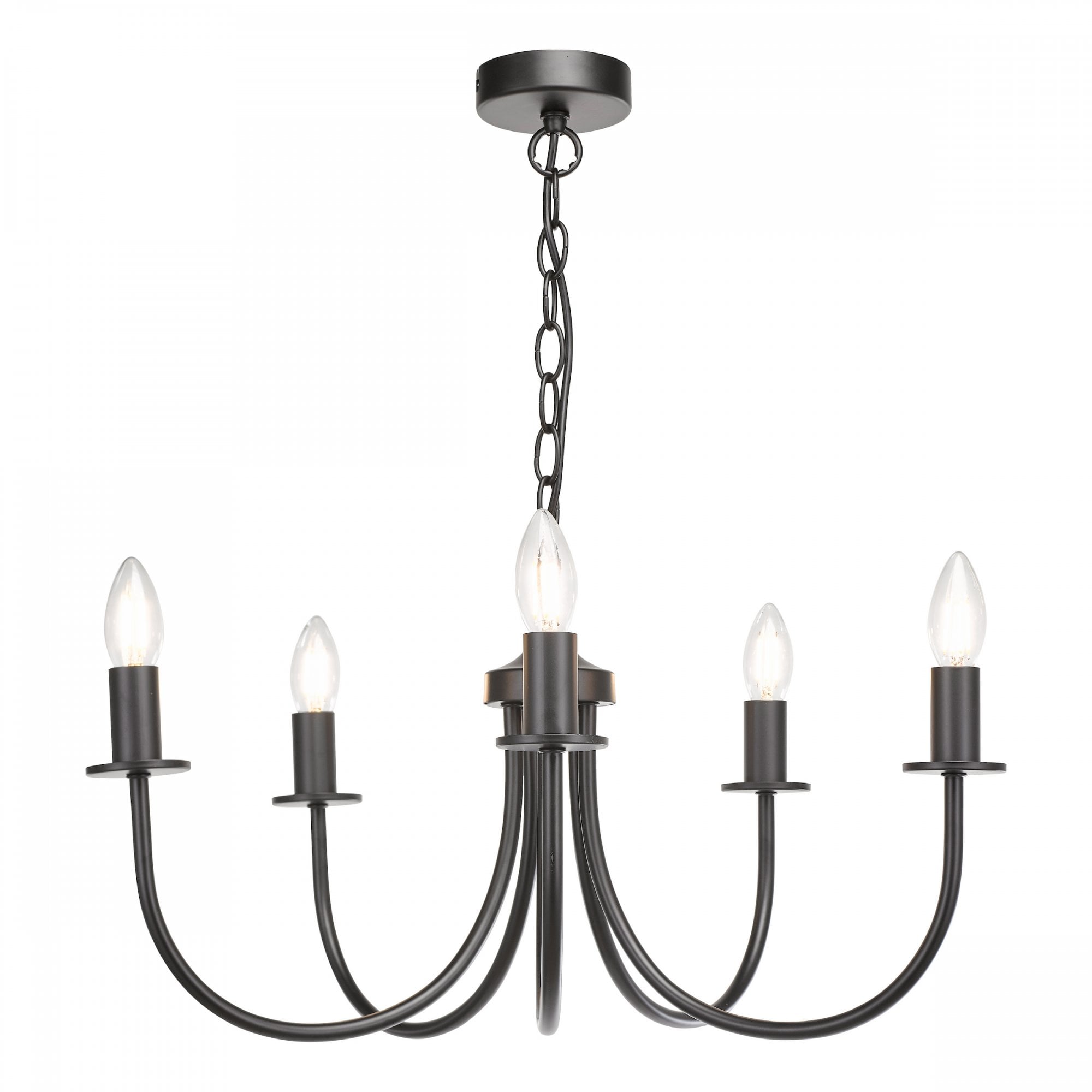 Becca 5 Light Ceiling Pendant Light In Matt Black Finish BEC0522