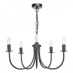 Becca 5 Light Ceiling Pendant Light In Matt Black Finish BEC0522