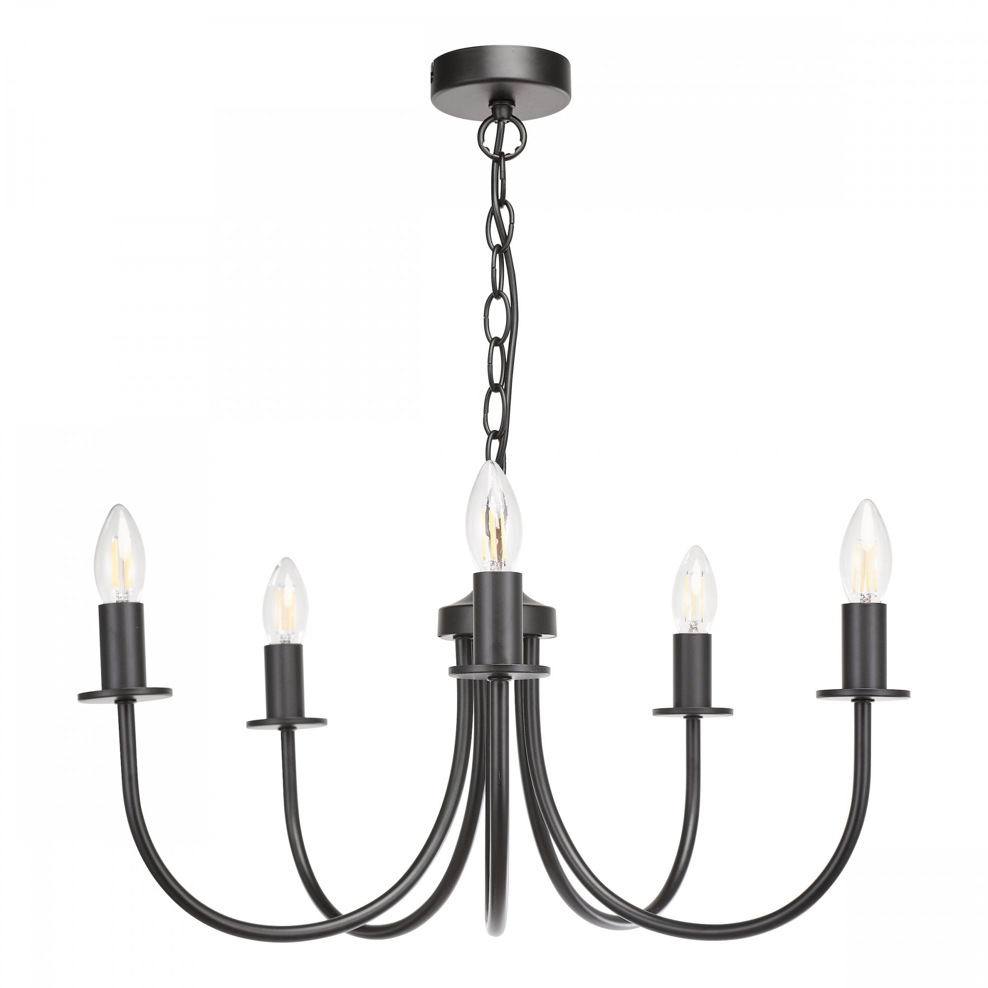 Becca 5 Light Ceiling Pendant Light In Matt Black Finish BEC0522