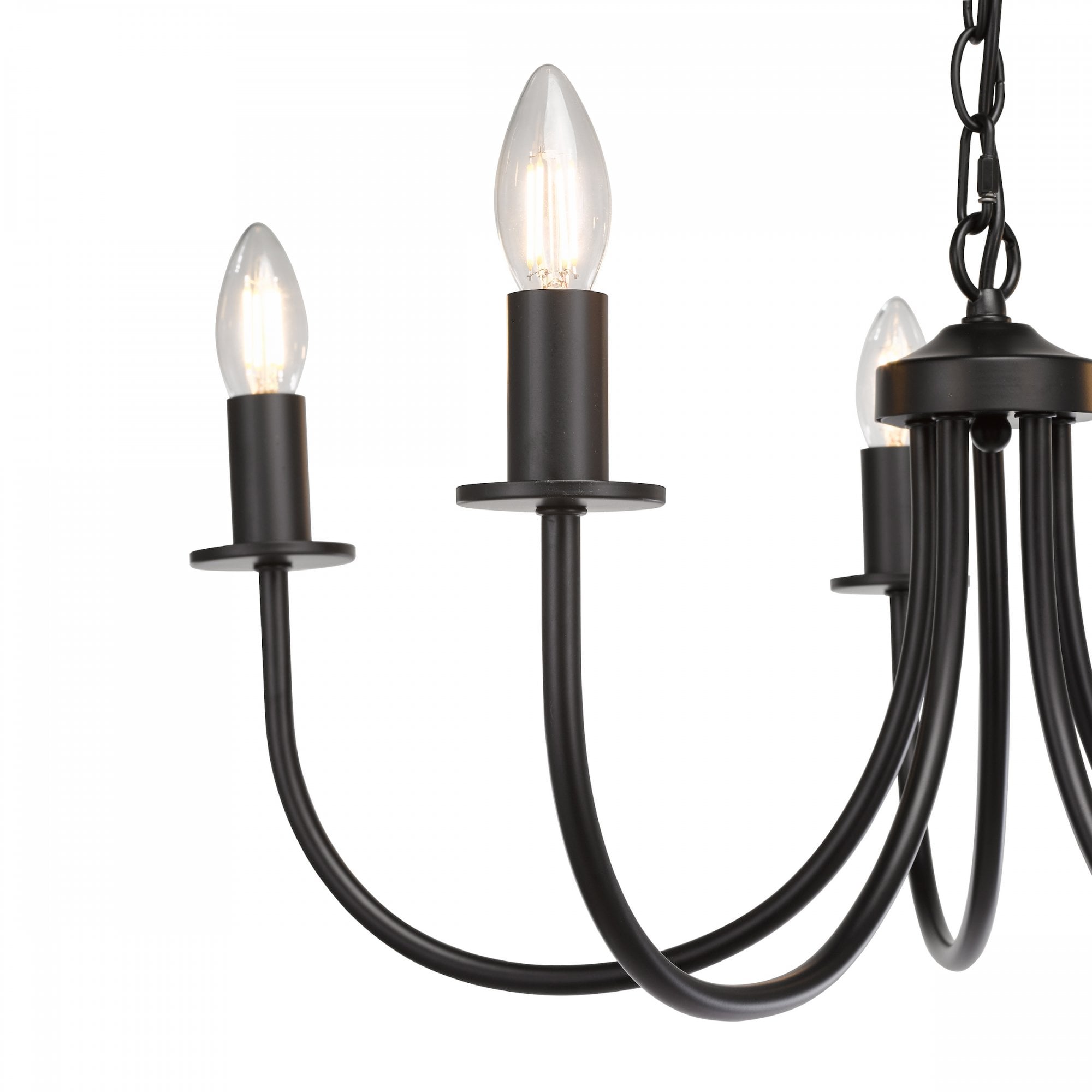 Becca 5 Light Ceiling Pendant Light In Matt Black Finish BEC0522
