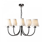 Becca 5 Light Ceiling Pendant In Matt Black Finish With Scalloped Shades BEC0522-NER262