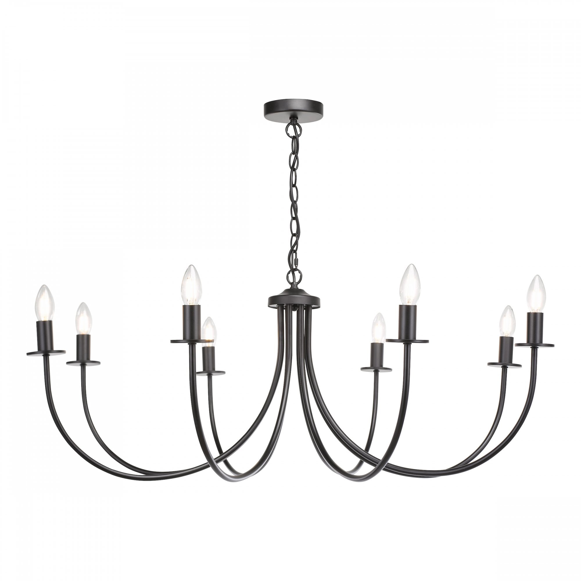 Becca 8 Light Ceiling Pendant Light In Matt Black Finish BEC0822