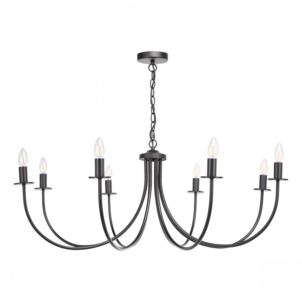 Becca 8 Light Ceiling Pendant Light In Matt Black Finish BEC0822