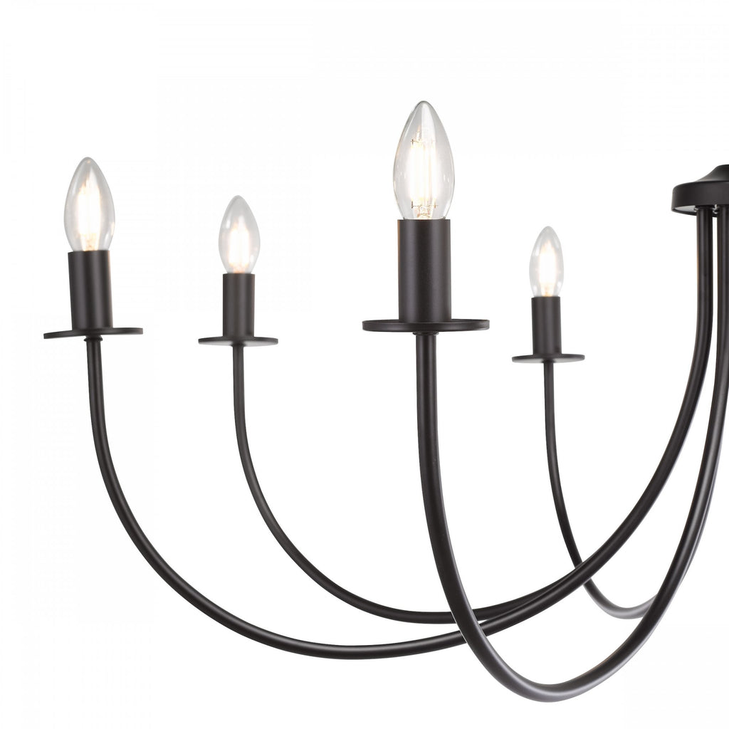 Becca 8 Light Ceiling Pendant Light In Matt Black Finish BEC0822