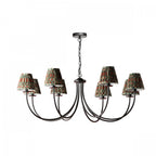 Becca 8 Light Ceiling Pendant In Matt Black Light With Red And Green Shades BEC0822-IKA2625