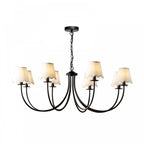 Becca 8 Light Ceiling Pendant Light In Matt Black With Scalloped Shades BEC0822-NER262