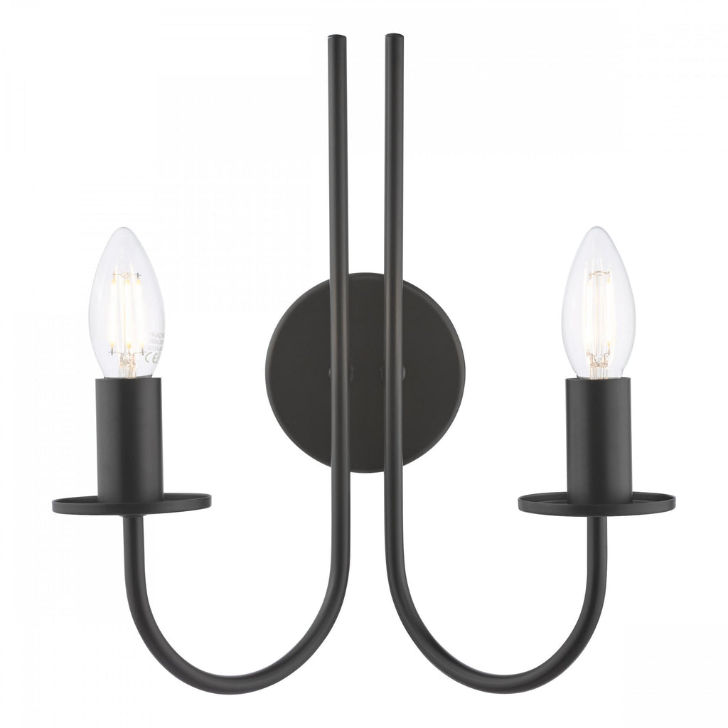 Becca 2 Light Wall Light In Matt Black Finish BEC0922