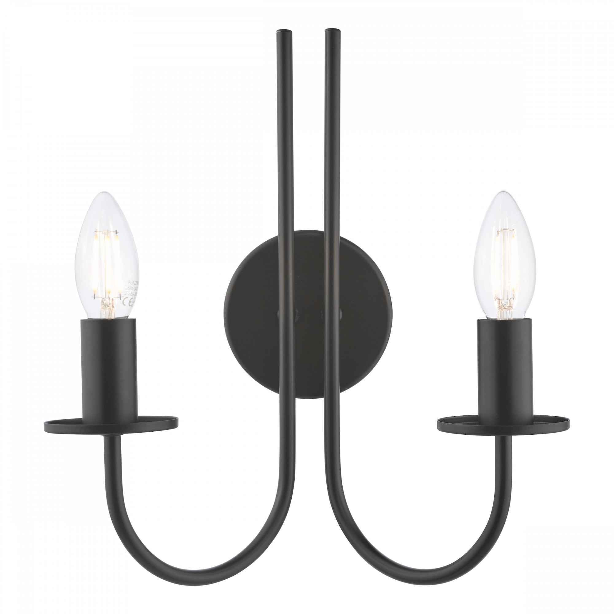 Becca 2 Light Wall Light In Matt Black Finish BEC0922