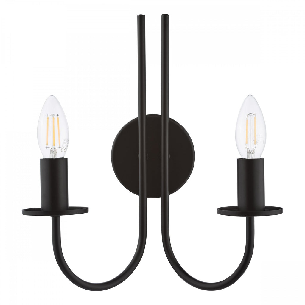 Becca 2 Light Wall Light In Matt Black Finish BEC0922