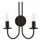 Becca 2 Light Wall Light In Matt Black Finish BEC0922