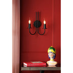 Becca 2 Light Wall Light In Matt Black Finish BEC0922