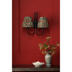 Becca 2 Light Wall Light In Matt Black With Red And Green Shades BEC0922-IKA2625