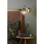 Mya Traditional Wall Light In Antique Brass Finish With Ribbed Glass MYA0775