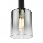 Savannah Modern Ceiling Pendant Light In Matt Black Finish With Smoked Glass SAV8622